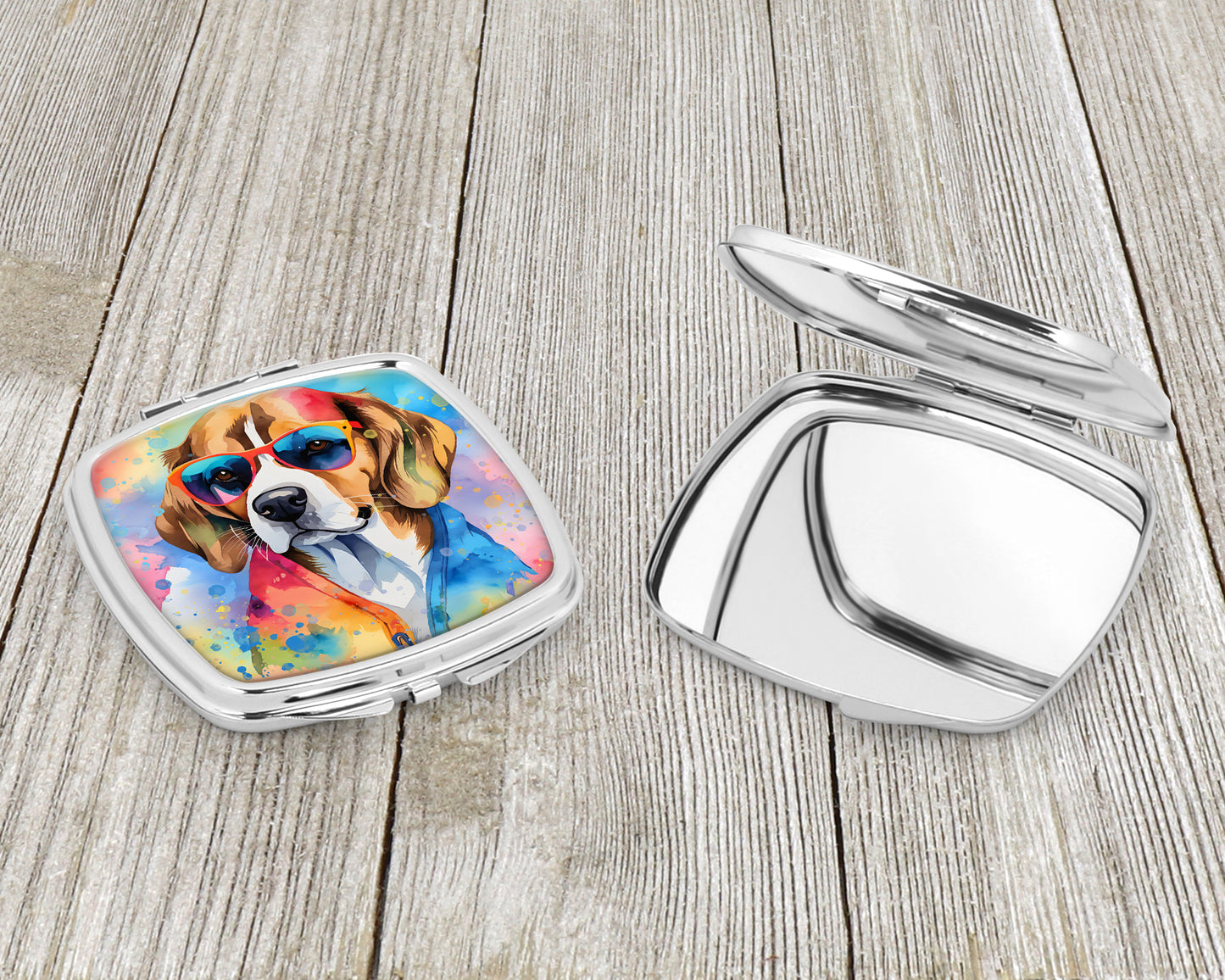 Beagle Hippie Dawg Compact Mirror