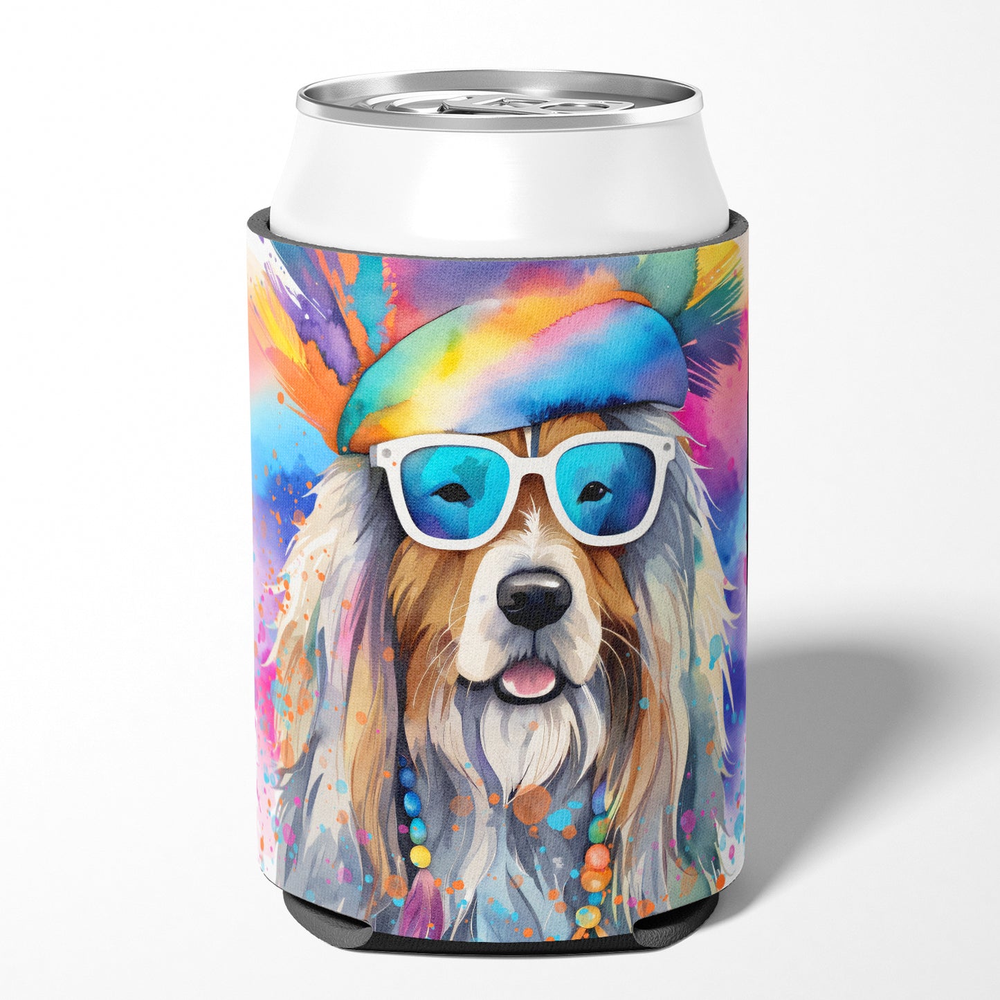 Bearded Collie Hippie Dawg Can or Bottle Hugger