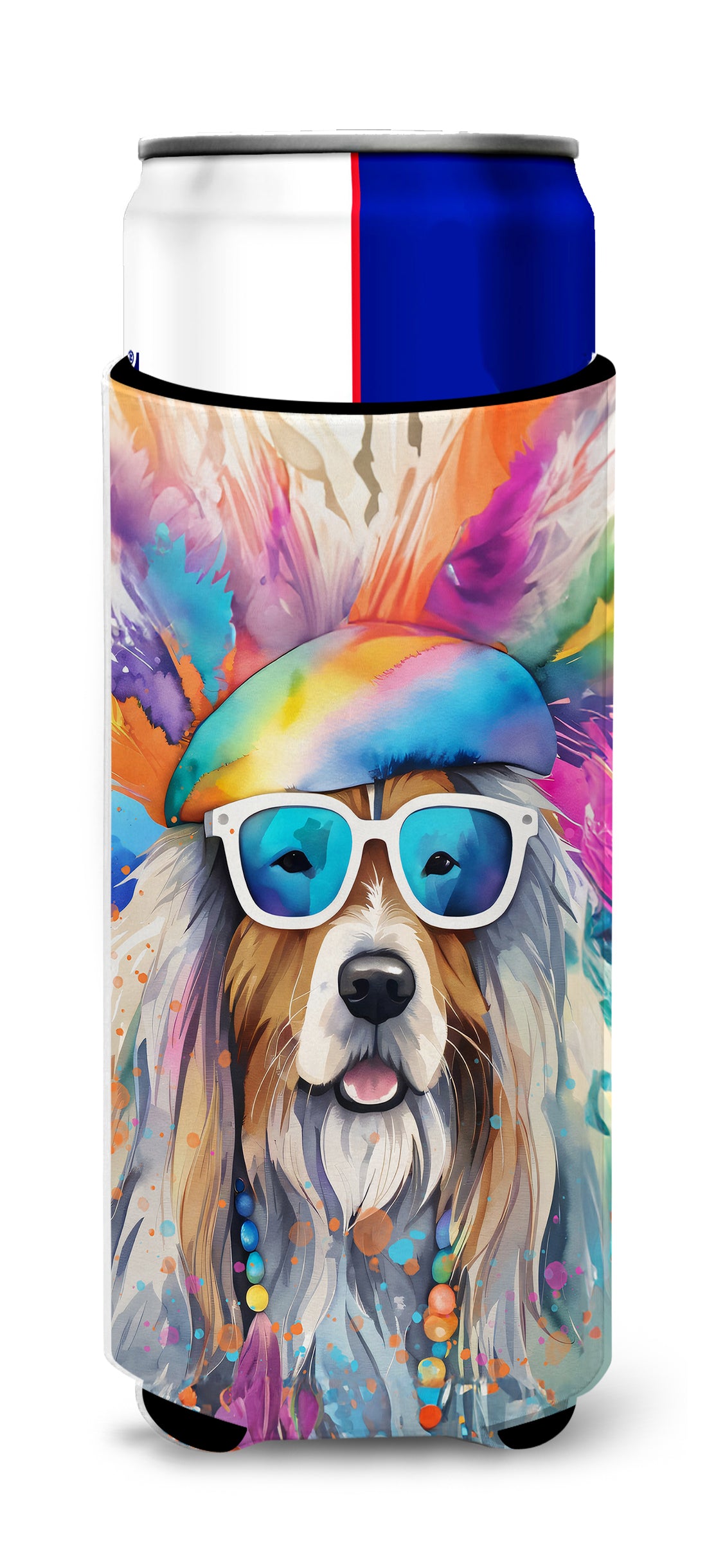 Buy this Bearded Collie Hippie Dawg Hugger for Ultra Slim Cans