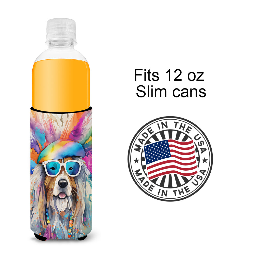 Bearded Collie Hippie Dawg Hugger for Ultra Slim Cans