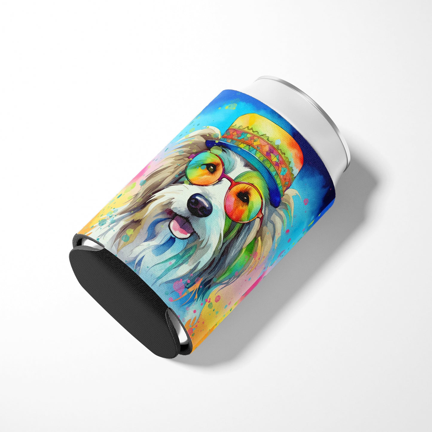 Bearded Collie Hippie Dawg Can or Bottle Hugger