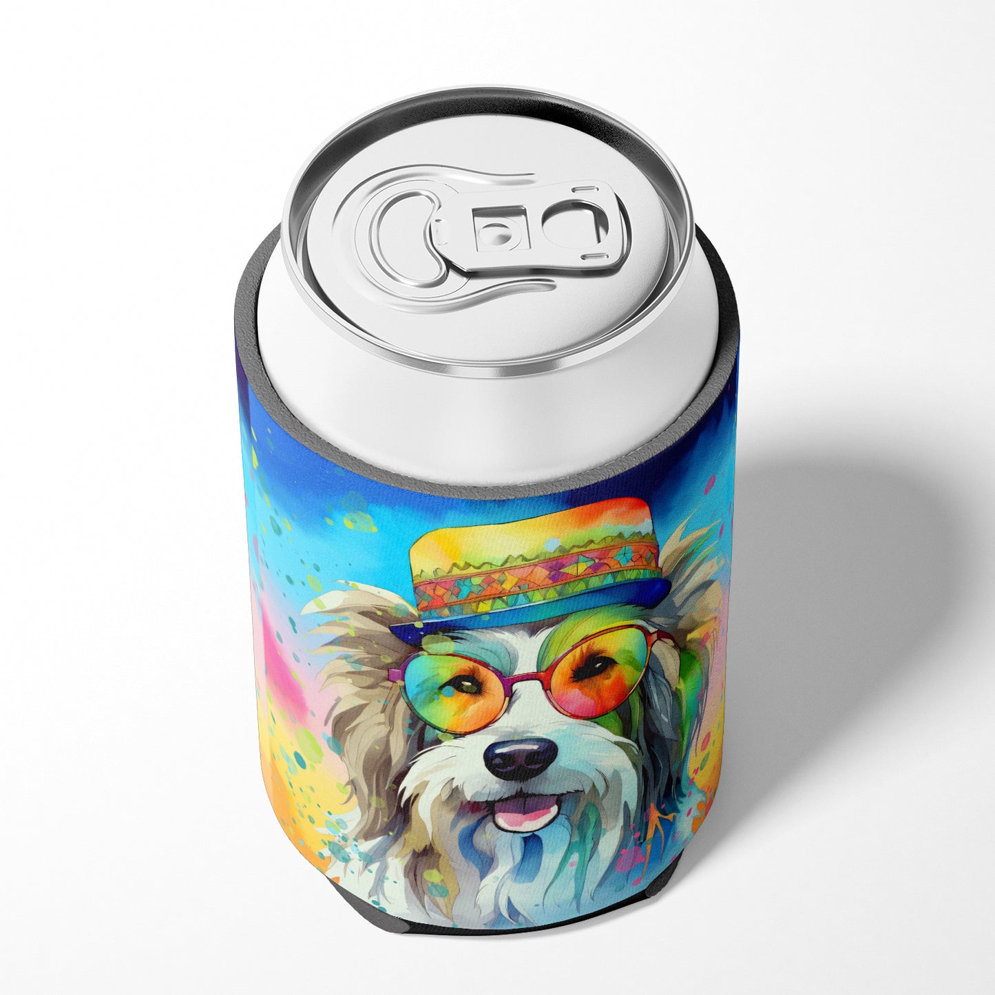 Bearded Collie Hippie Dawg Can or Bottle Hugger