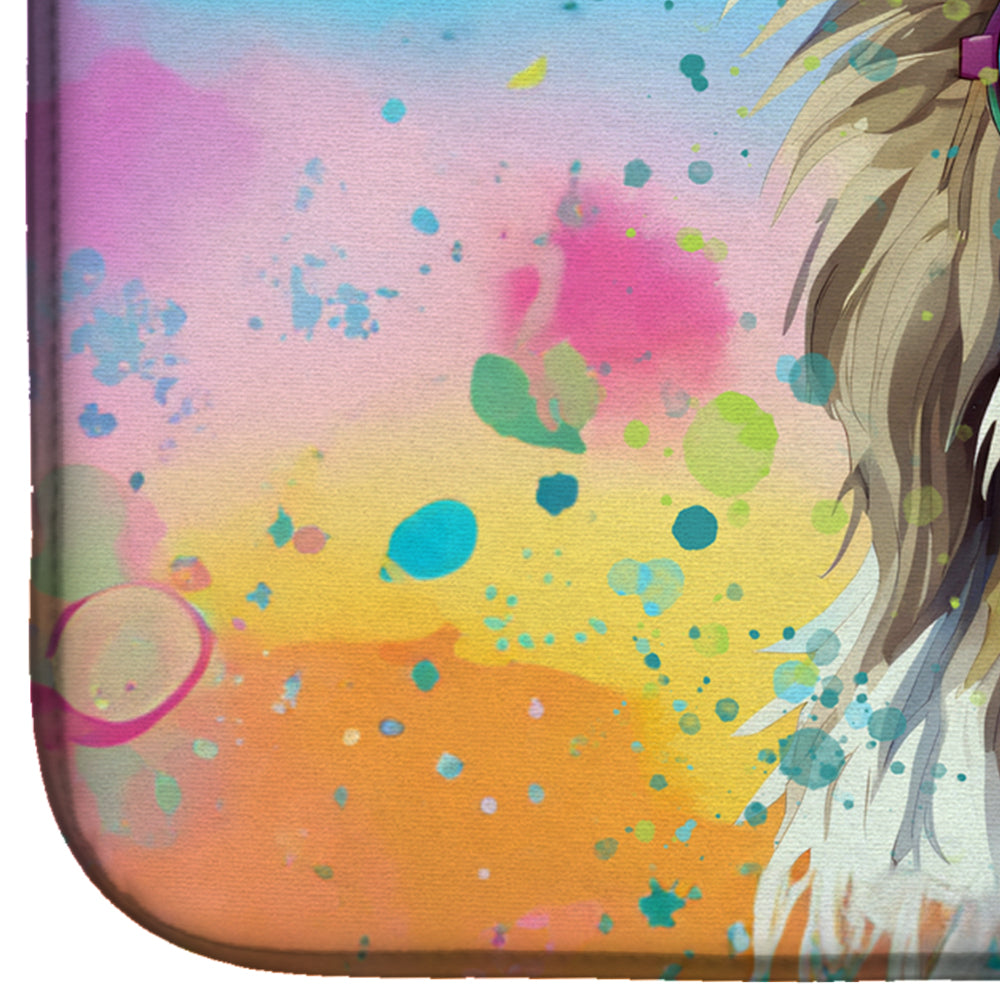 Bearded Collie Hippie Dawg Dish Drying Mat