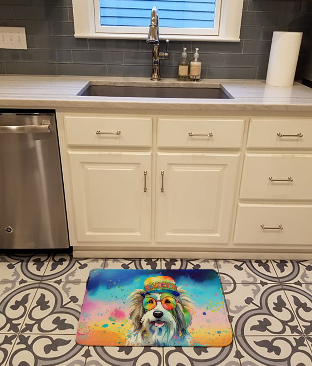 Bearded Collie Hippie Dawg Memory Foam Kitchen Mat