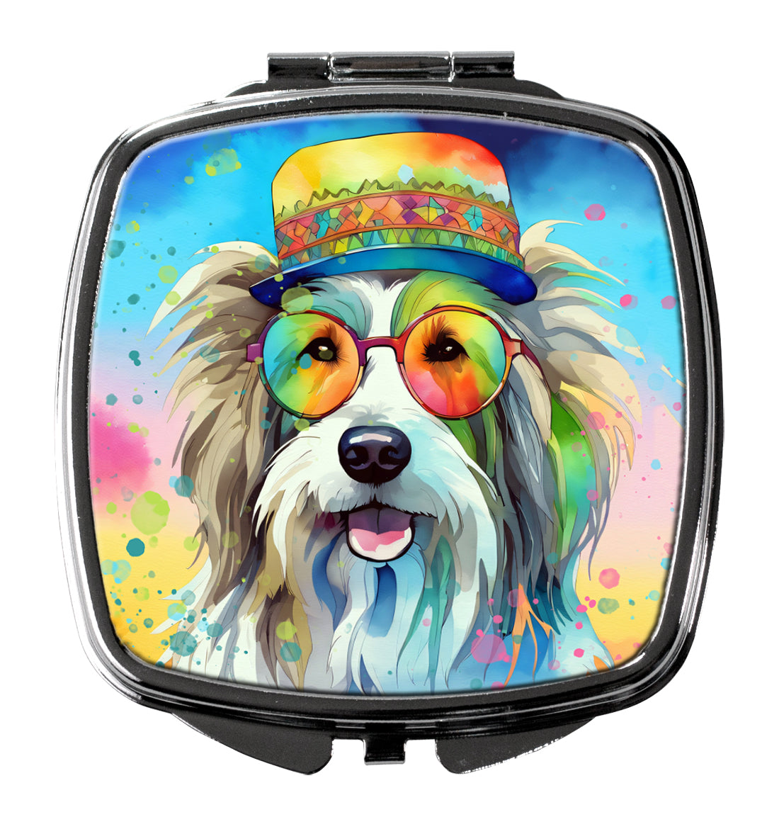 Buy this Bearded Collie Hippie Dawg Compact Mirror