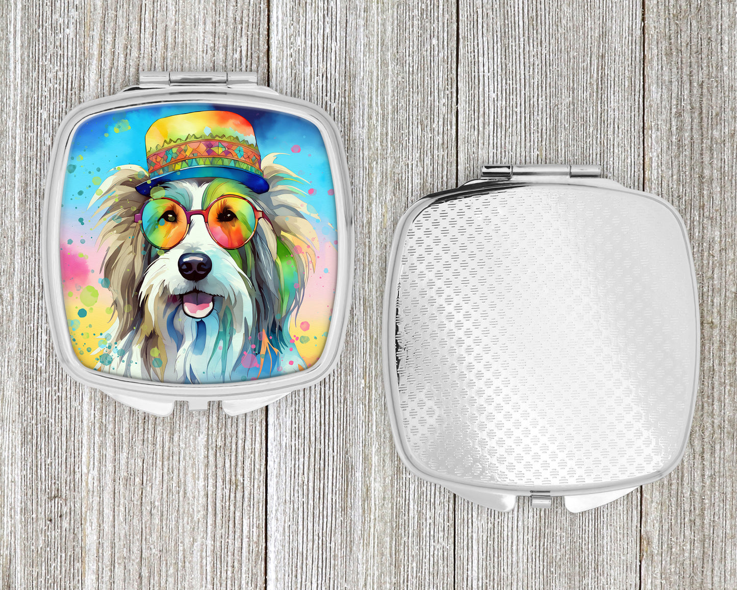 Bearded Collie Hippie Dawg Compact Mirror