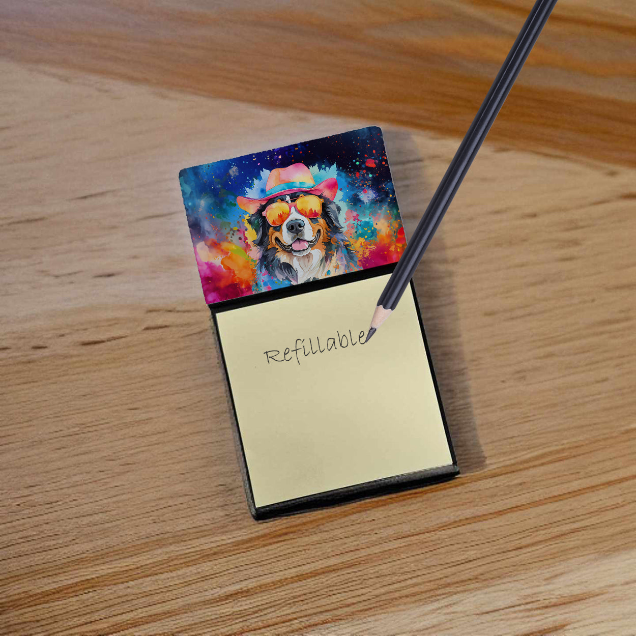 Bernese Mountain Dog Hippie Dawg Sticky Note Holder