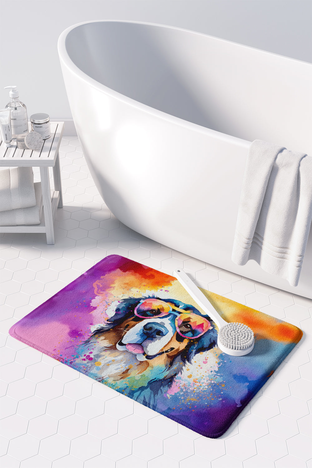 Bernese Mountain Dog Hippie Dawg Memory Foam Kitchen Mat