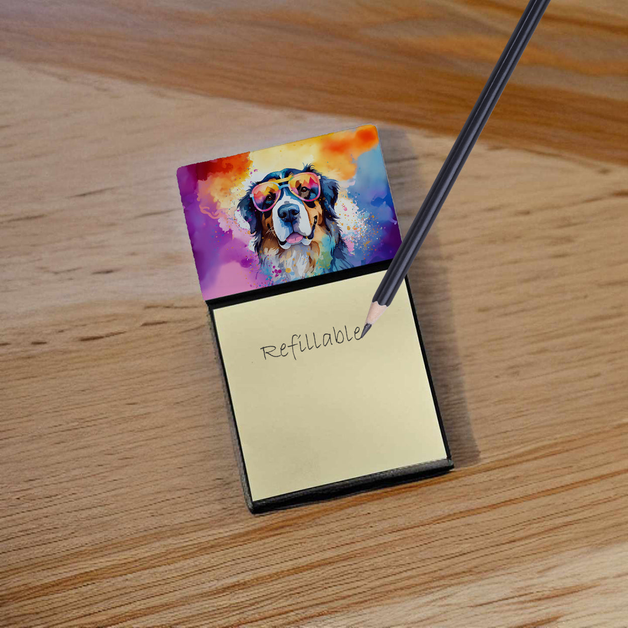 Bernese Mountain Dog Hippie Dawg Sticky Note Holder