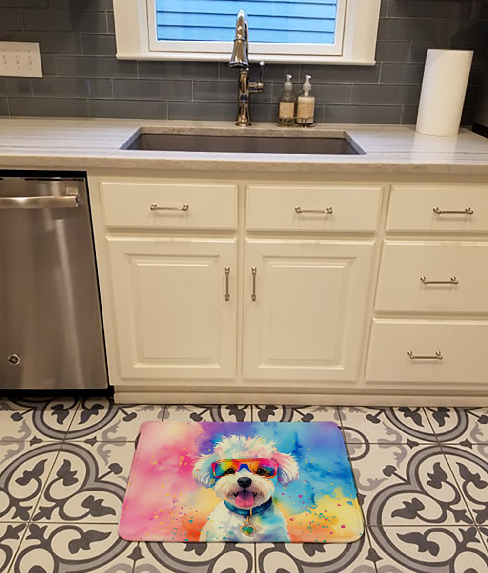 Bichon Frise Hippie Dawg Memory Foam Kitchen Mat