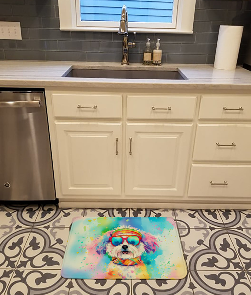 Bichon Frise Hippie Dawg Memory Foam Kitchen Mat