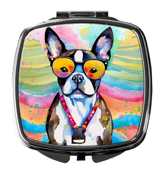 Buy this Boston Terrier Hippie Dawg Compact Mirror