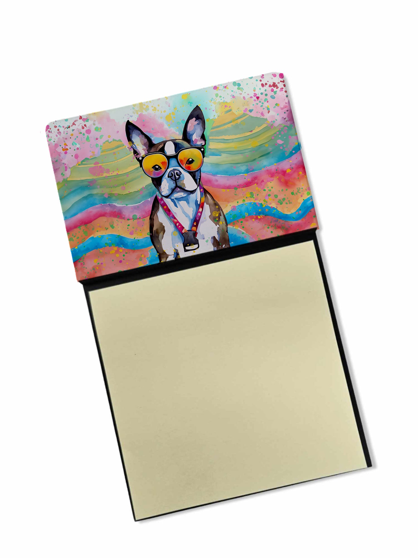 Buy this Boston Terrier Hippie Dawg Sticky Note Holder