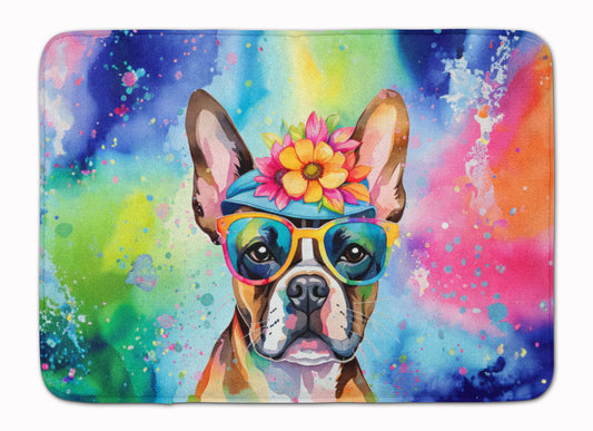 Buy this Boston Terrier Hippie Dawg Memory Foam Kitchen Mat
