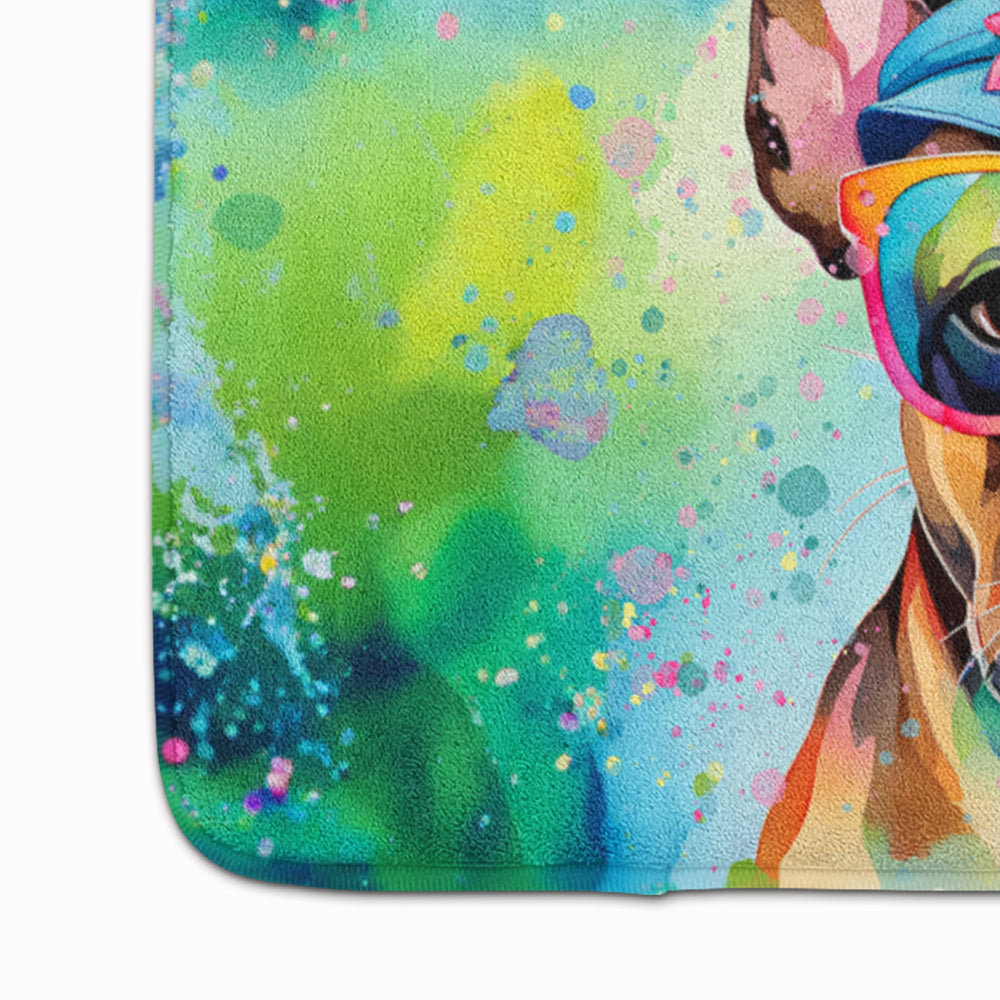 Boston Terrier Hippie Dawg Memory Foam Kitchen Mat