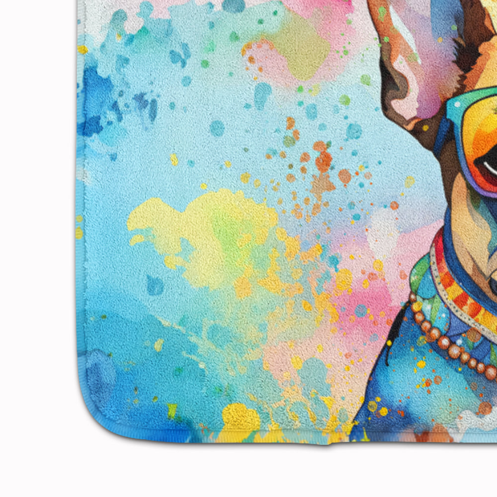 Boston Terrier Hippie Dawg Memory Foam Kitchen Mat