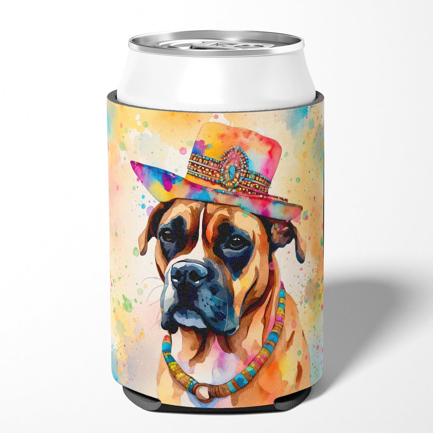 Boxer Hippie Dawg Can or Bottle Hugger