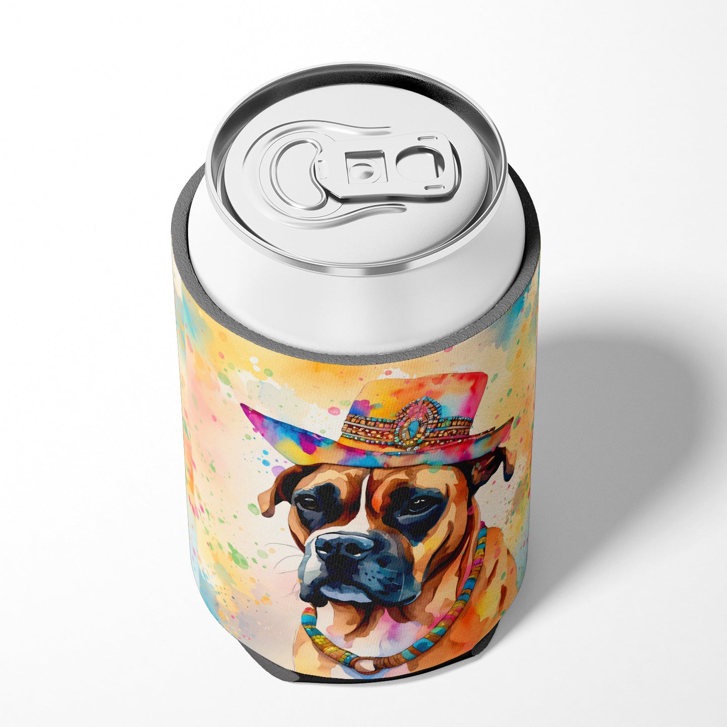 Boxer Hippie Dawg Can or Bottle Hugger