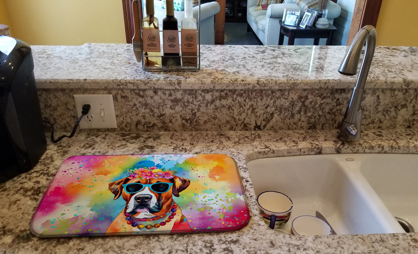 Boxer Hippie Dawg Dish Drying Mat