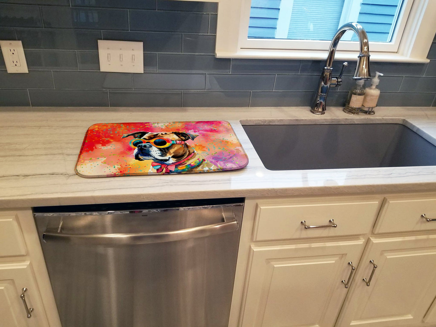 Boxer Hippie Dawg Dish Drying Mat