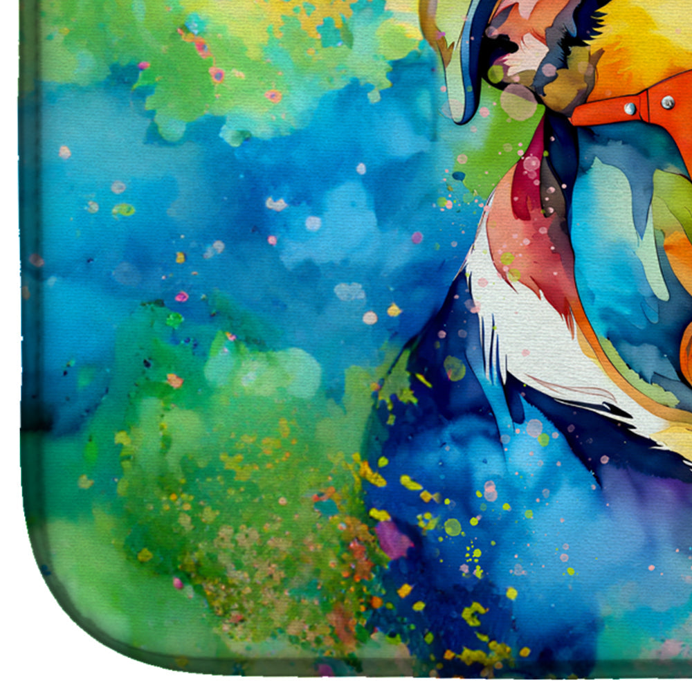 English Bulldog Hippie Dawg Dish Drying Mat