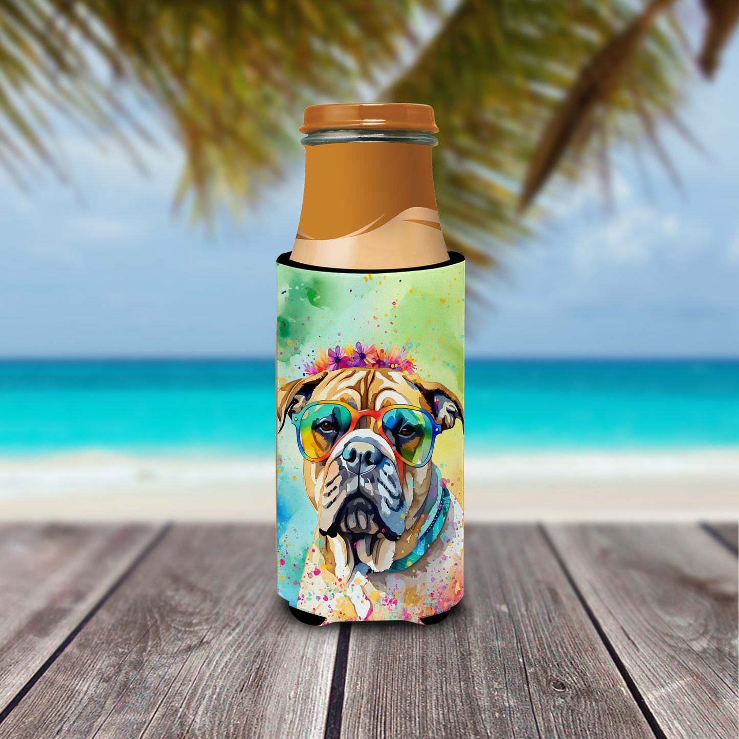 Bullmastiff Hippie Dawg Hugger for Ultra Slim Cans
