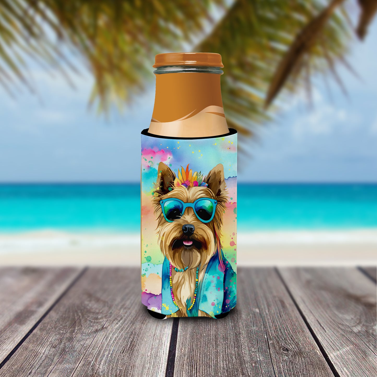 Cairn Terrier Hippie Dawg Hugger for Ultra Slim Cans