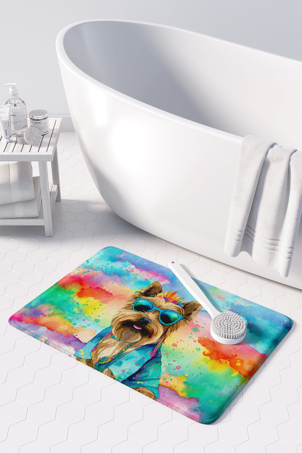 Cairn Terrier Hippie Dawg Memory Foam Kitchen Mat