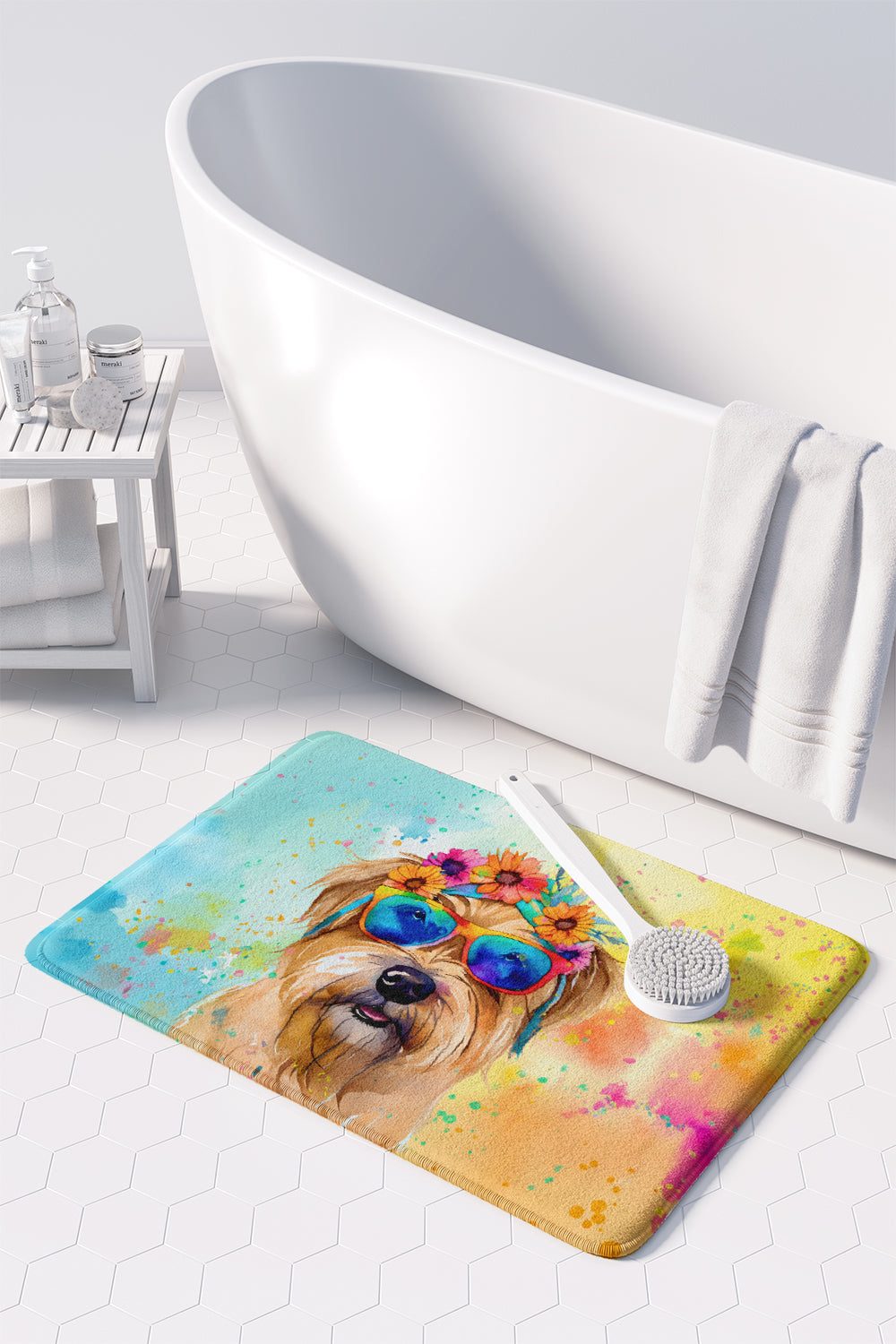 Cairn Terrier Hippie Dawg Memory Foam Kitchen Mat