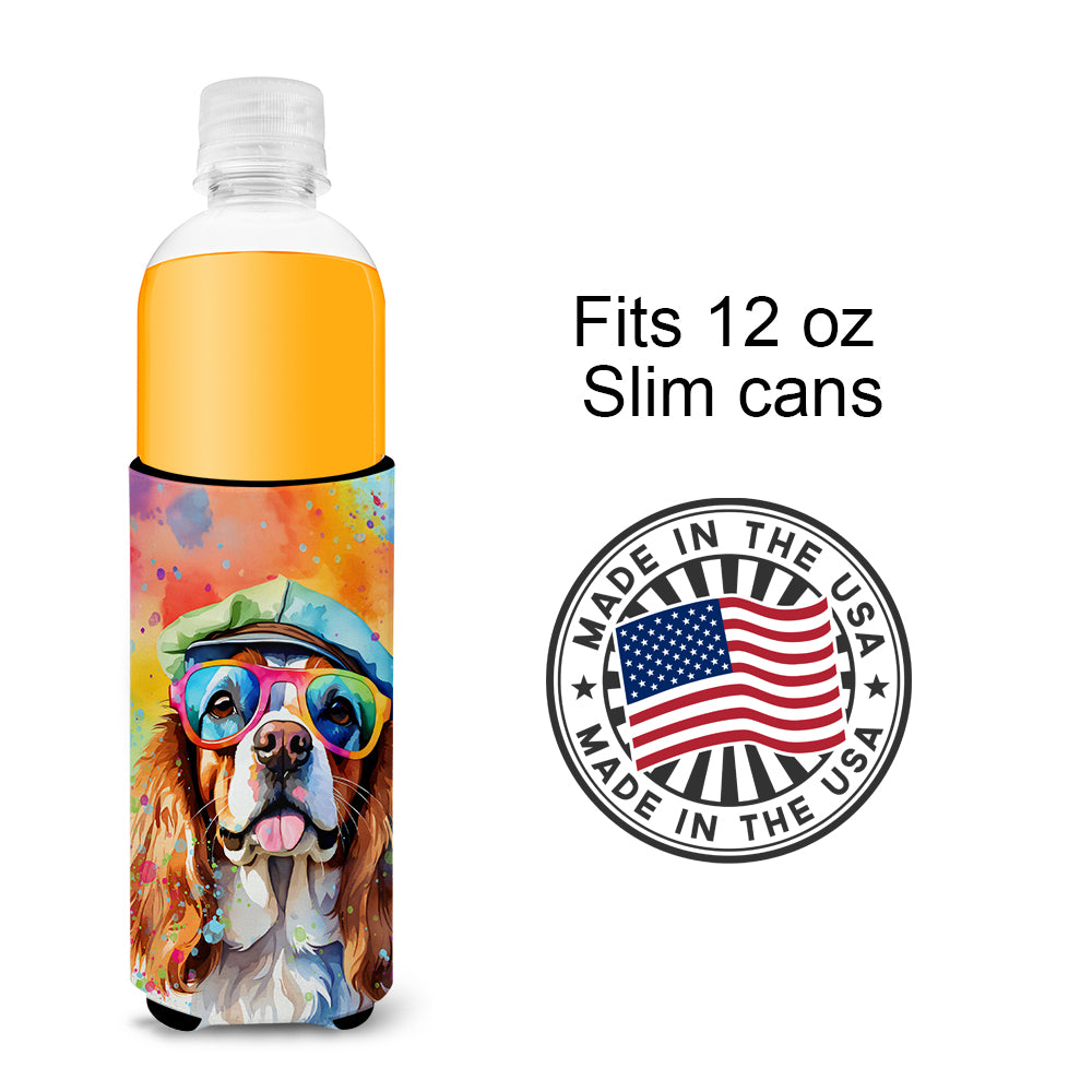 Cavalier Spaniel Hippie Dawg Hugger for Ultra Slim Cans