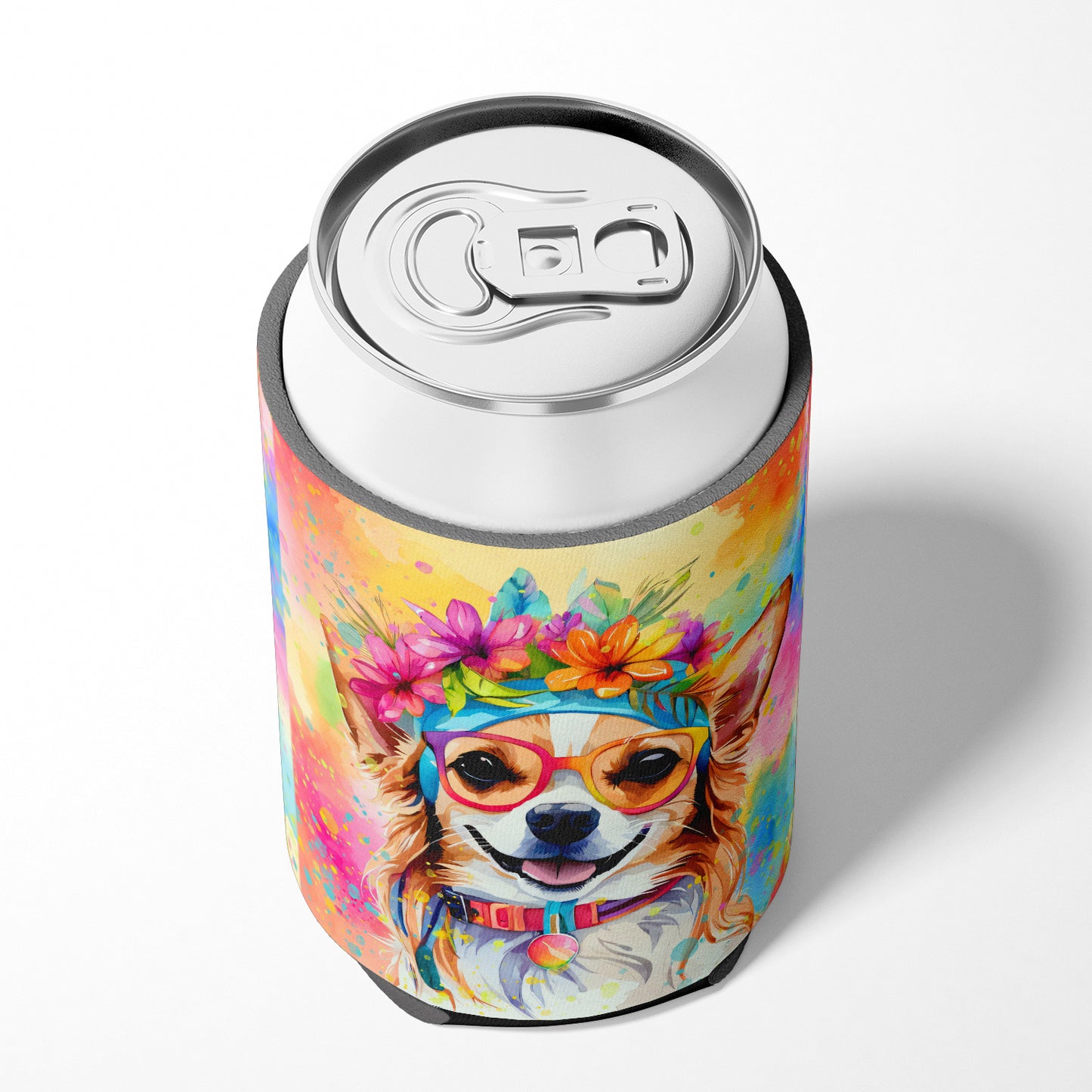 Chihuahua Hippie Dawg Can or Bottle Hugger