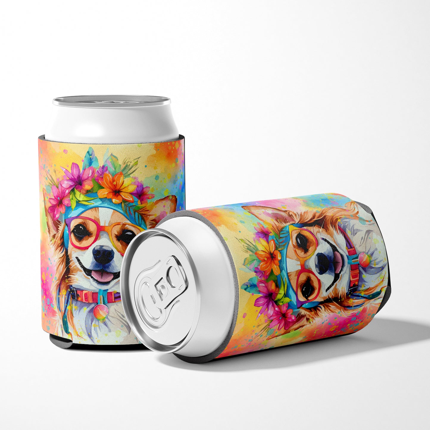 Chihuahua Hippie Dawg Can or Bottle Hugger