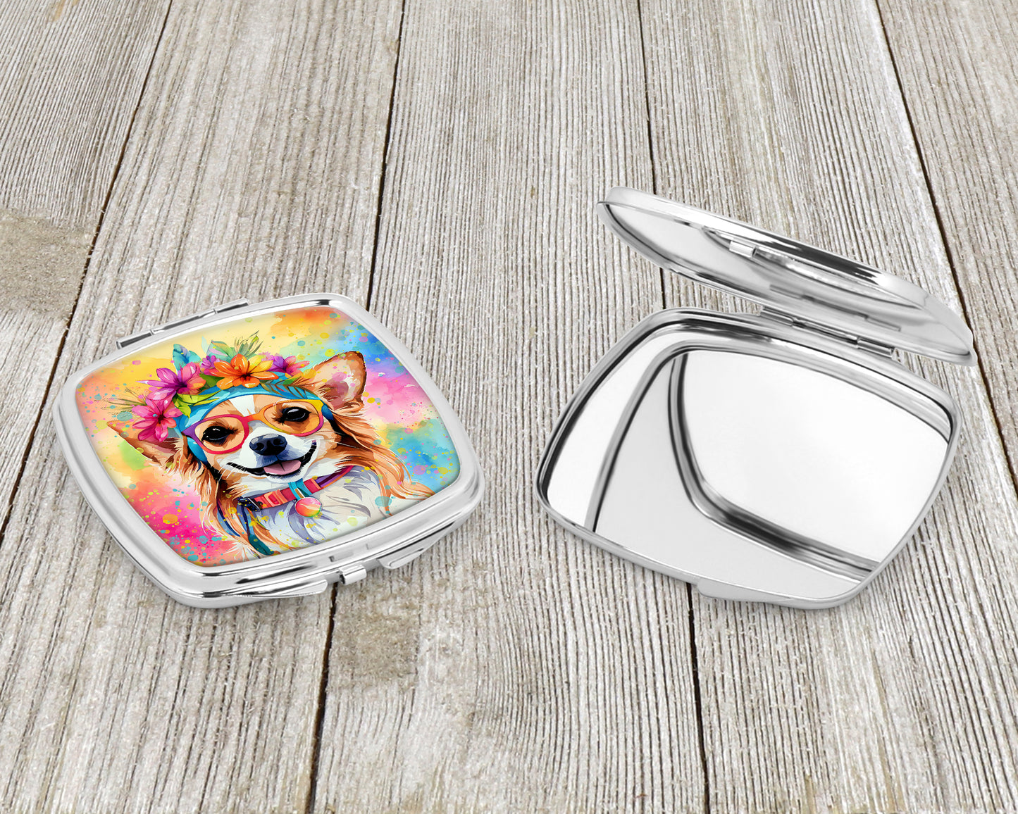 Chihuahua Hippie Dawg Compact Mirror