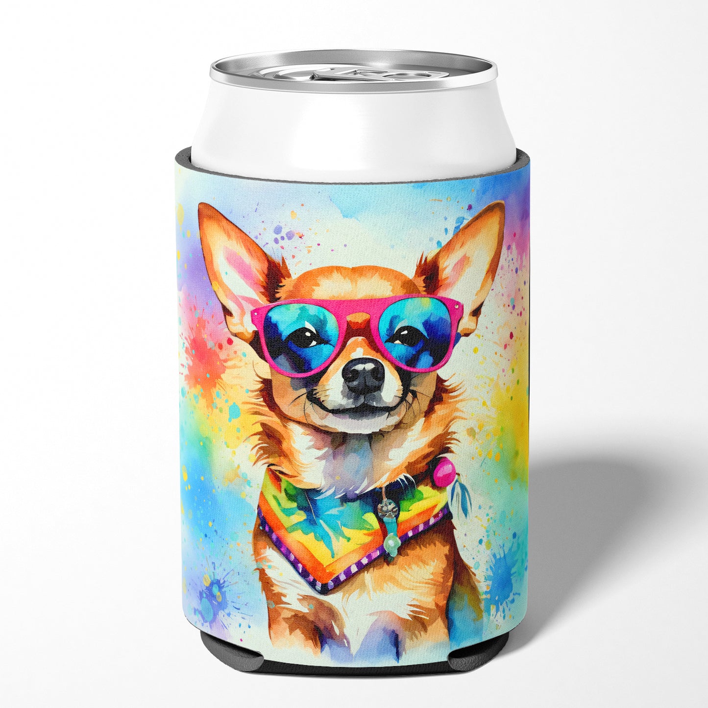 Chihuahua Hippie Dawg Can or Bottle Hugger