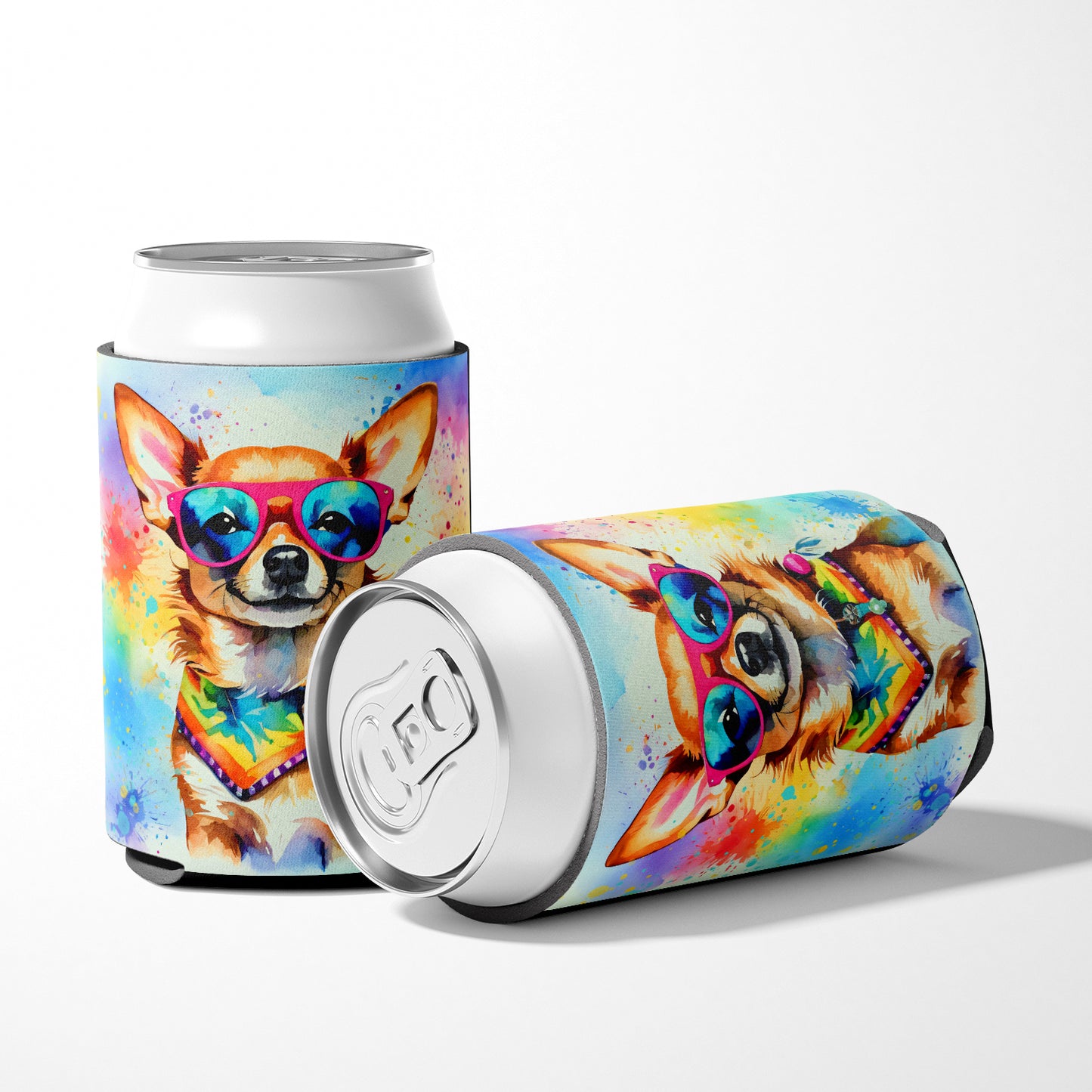 Chihuahua Hippie Dawg Can or Bottle Hugger