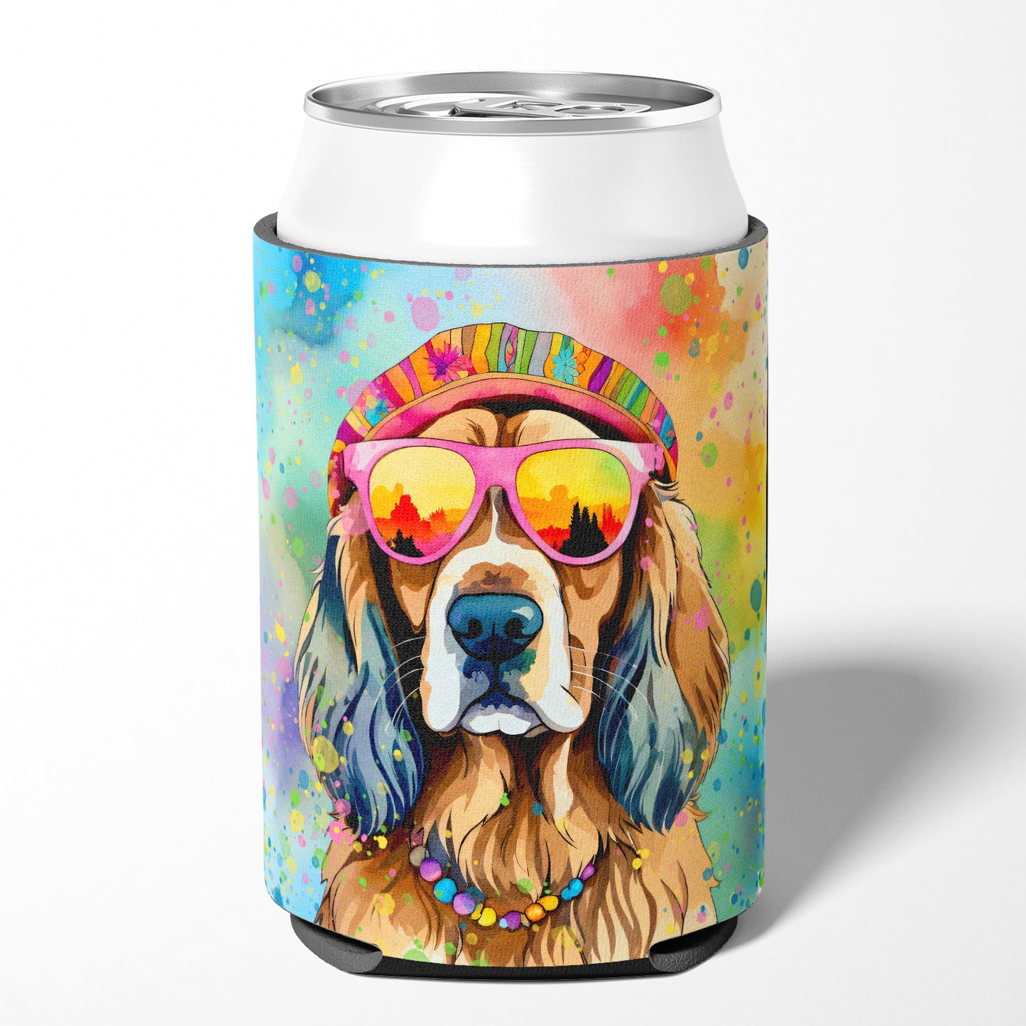 Cocker Spaniel Hippie Dawg Can or Bottle Hugger