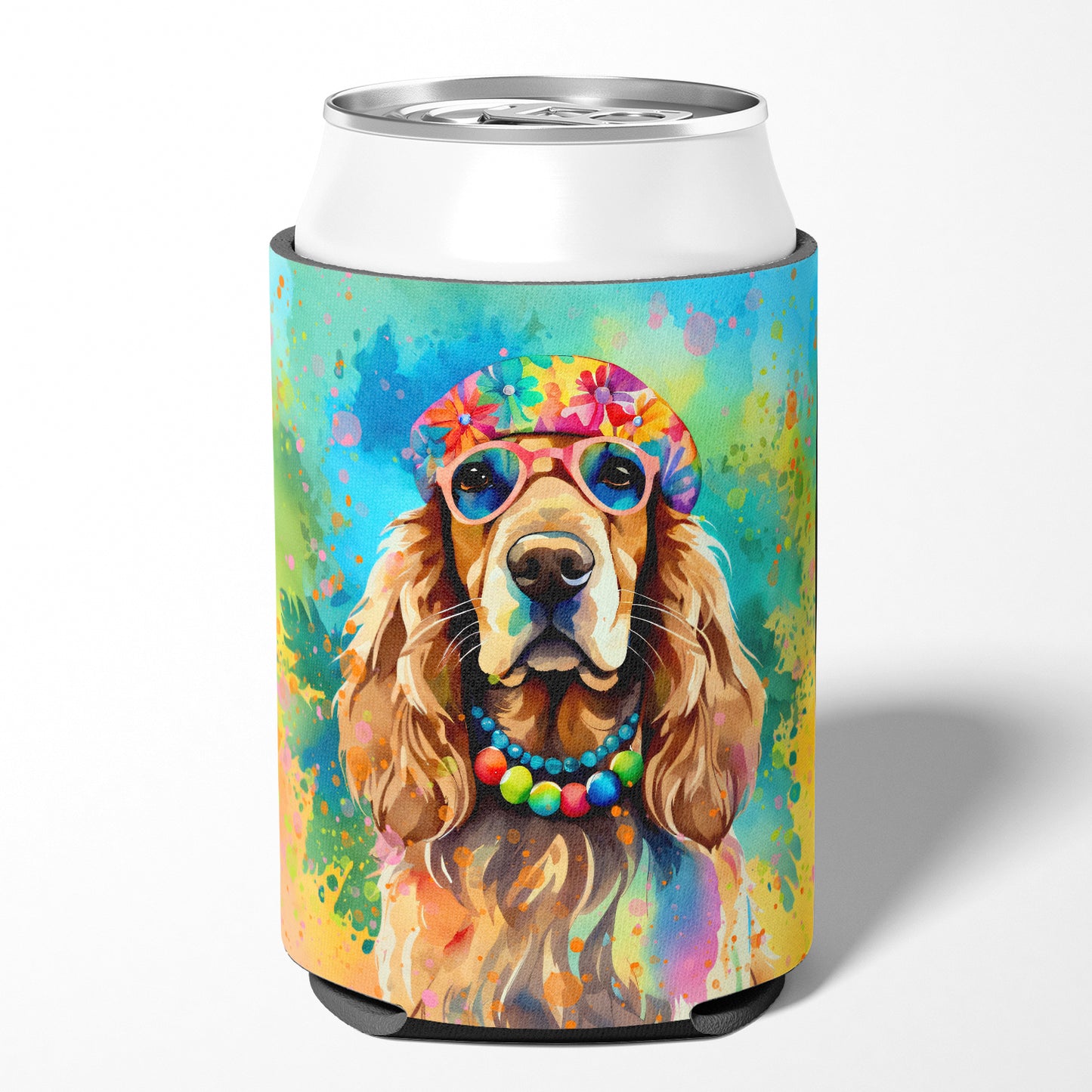 Cocker Spaniel Hippie Dawg Can or Bottle Hugger