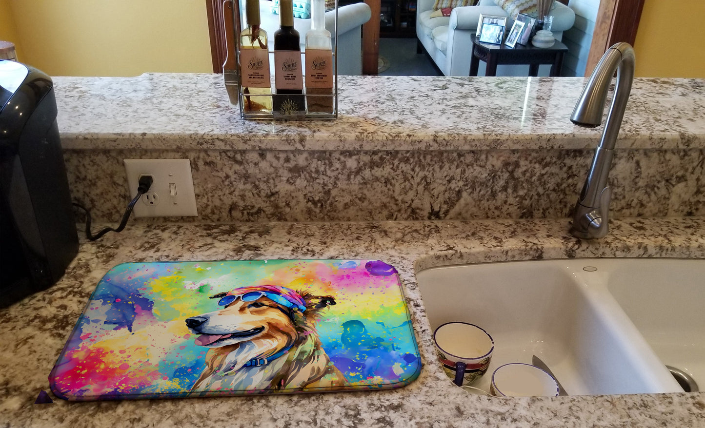 Collie Hippie Dawg Dish Drying Mat