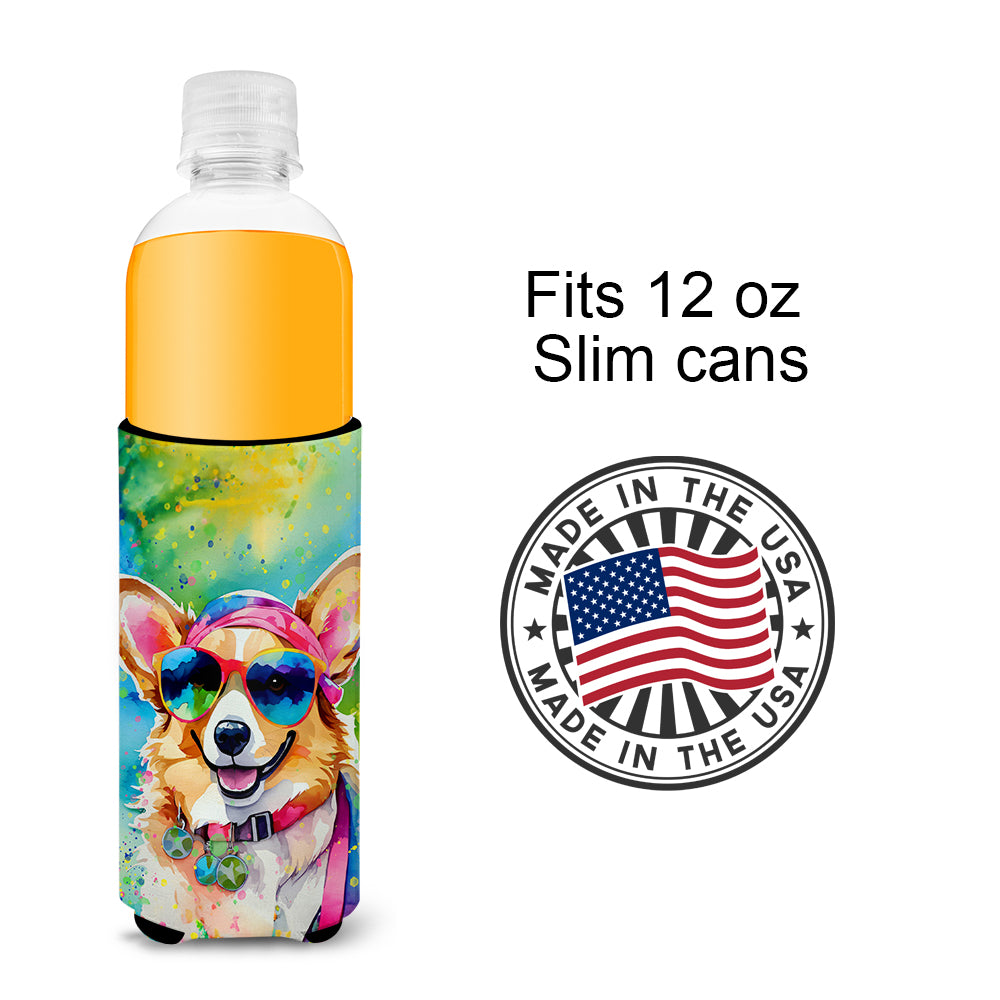 Corgi Hippie Dawg Hugger for Ultra Slim Cans