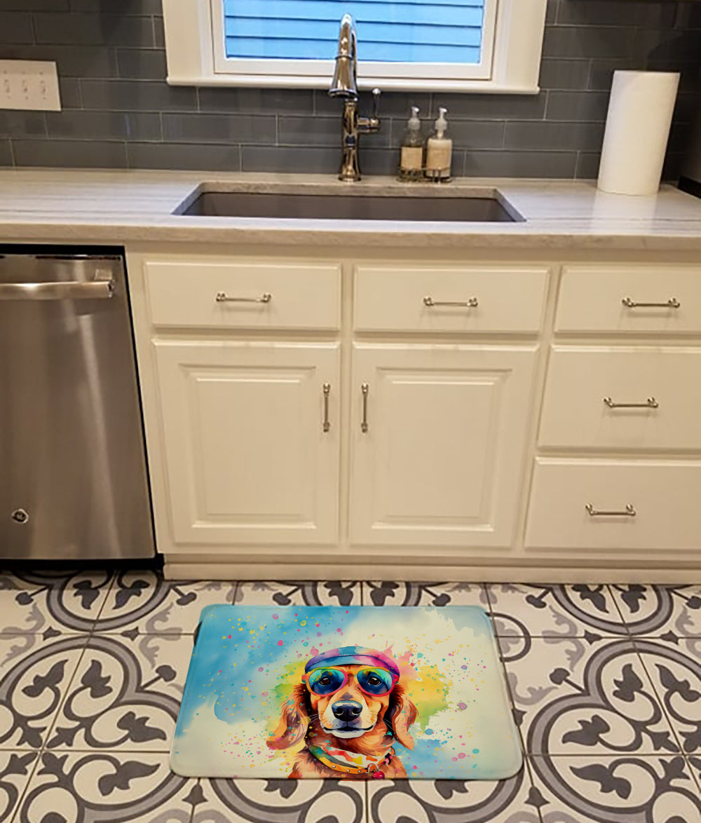 Dachshund Hippie Dawg Memory Foam Kitchen Mat