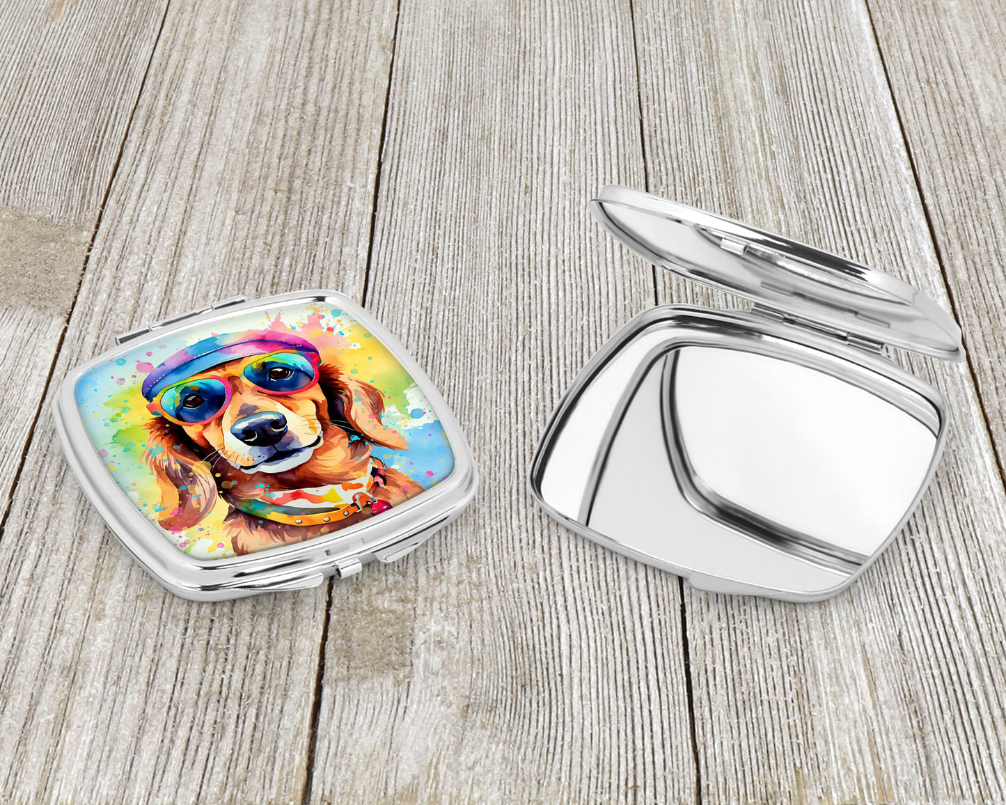 Dachshund Hippie Dawg Compact Mirror