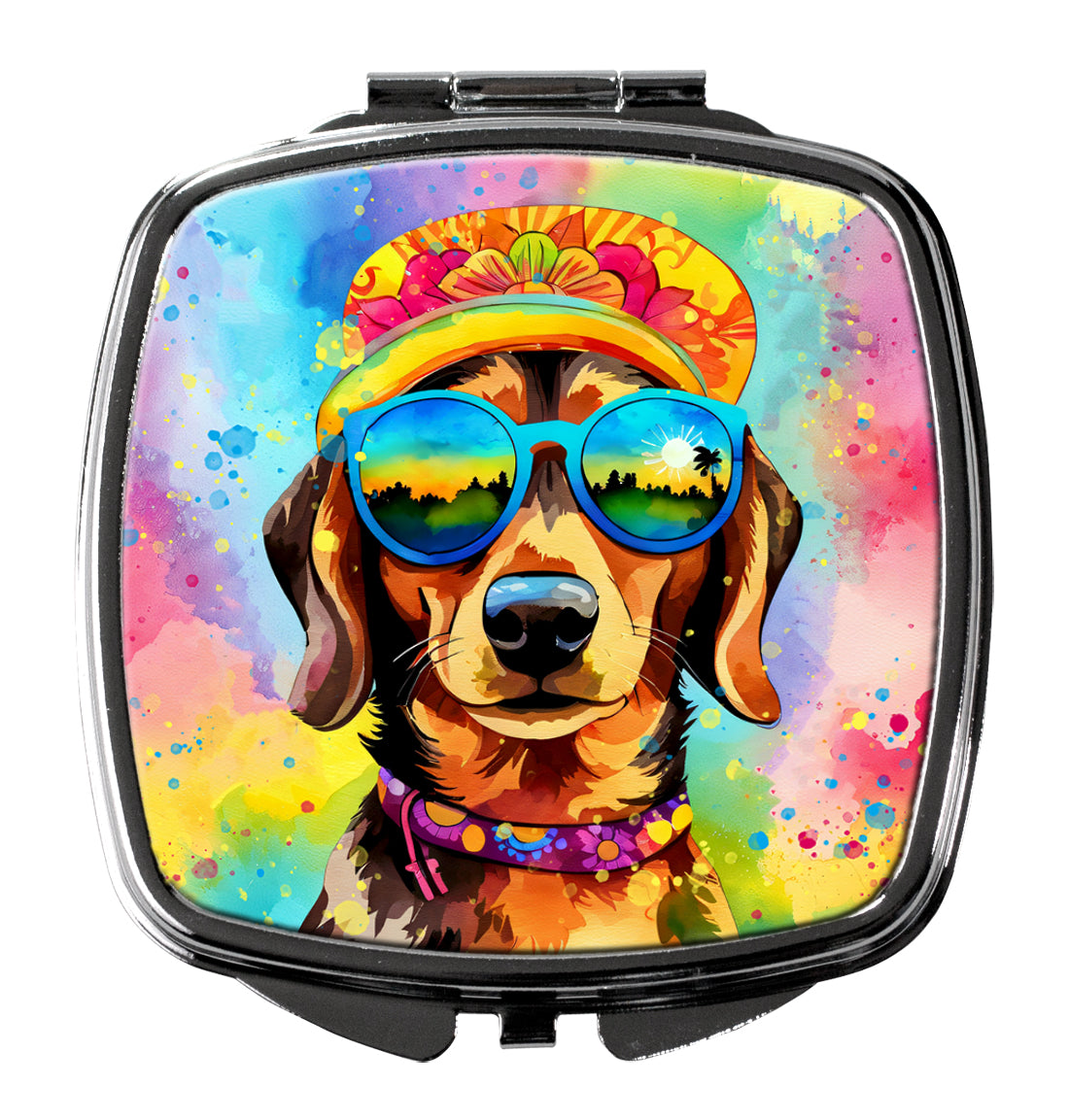 Buy this Dachshund Hippie Dawg Compact Mirror