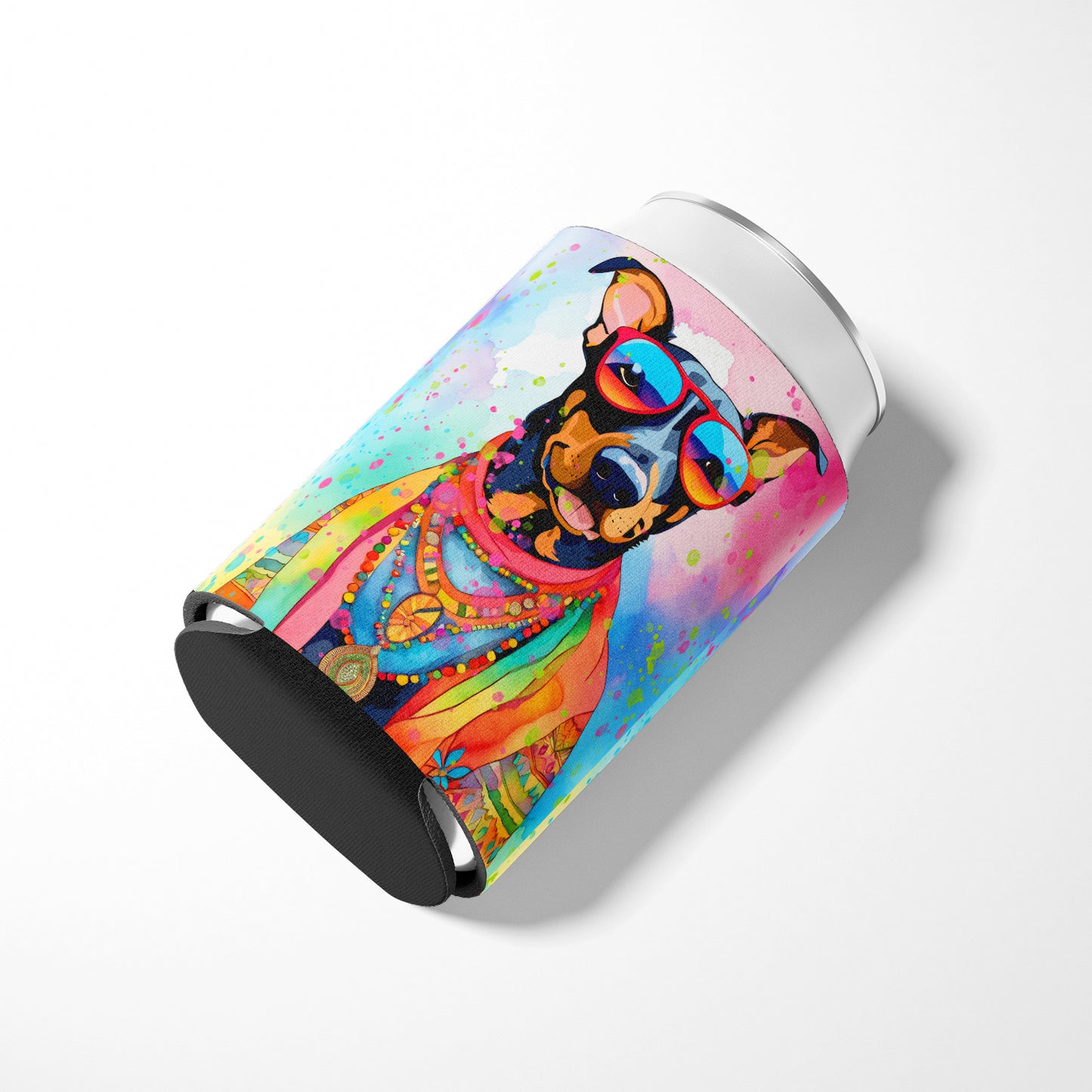 Doberman Pinscher Hippie Dawg Can or Bottle Hugger