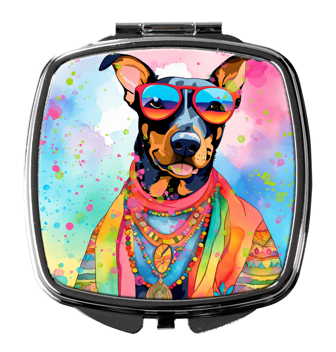 Buy this Doberman Pinscher Hippie Dawg Compact Mirror