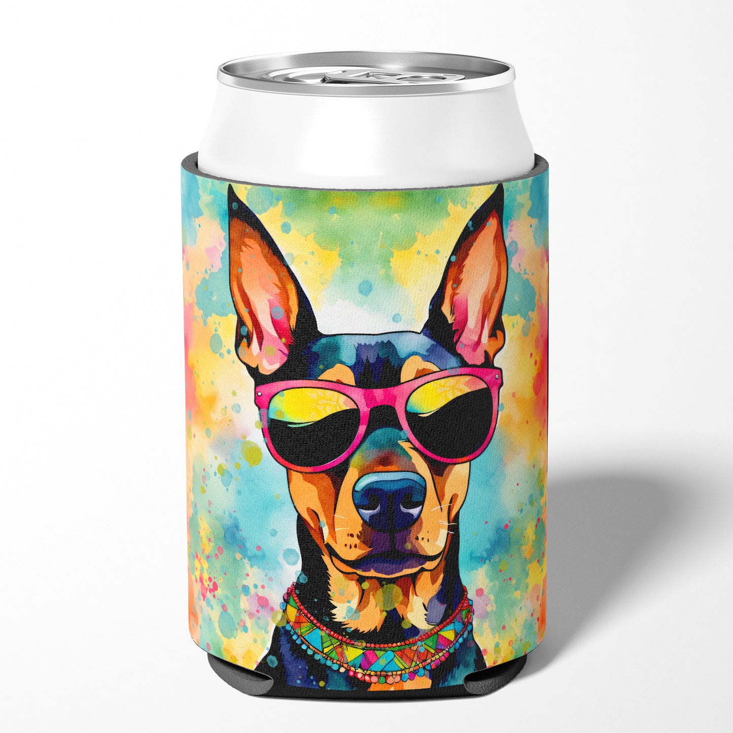 Doberman Pinscher Hippie Dawg Can or Bottle Hugger