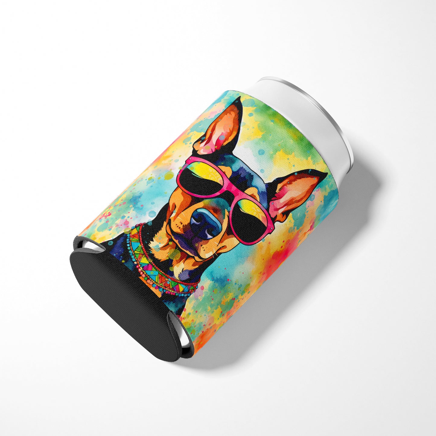 Doberman Pinscher Hippie Dawg Can or Bottle Hugger