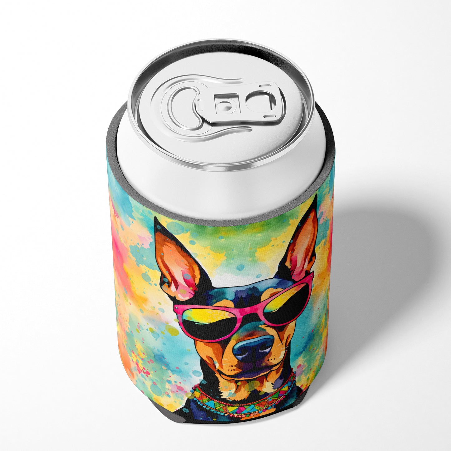 Doberman Pinscher Hippie Dawg Can or Bottle Hugger