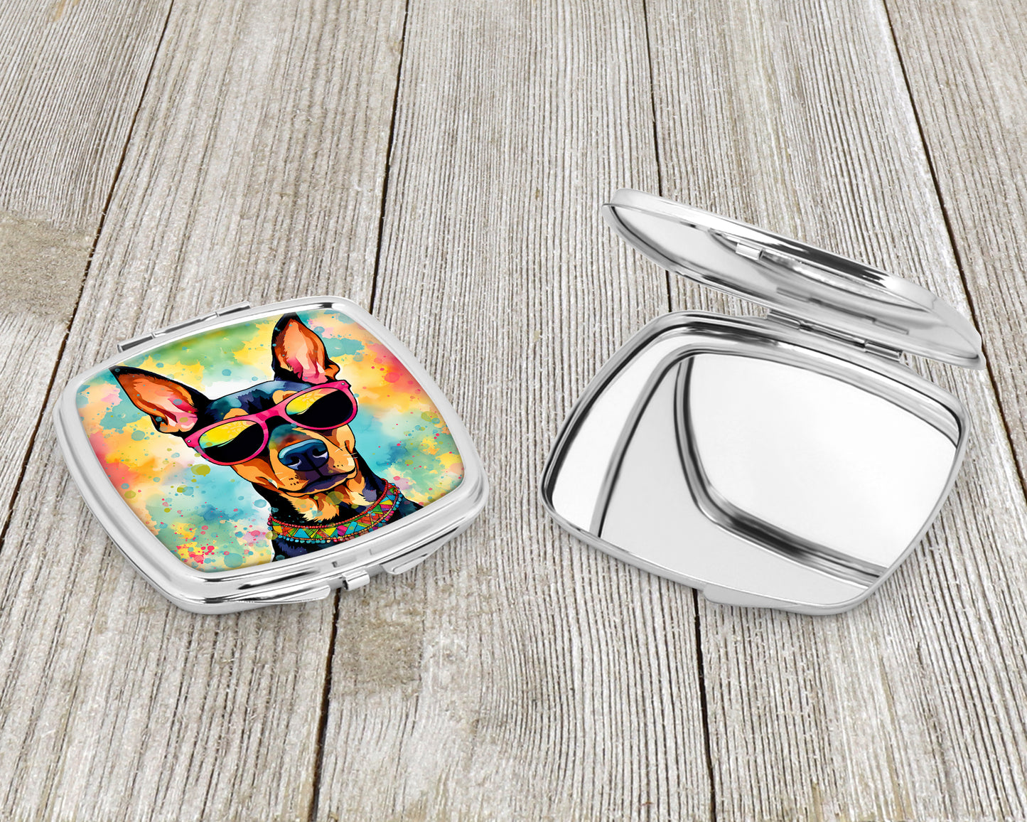 Doberman Pinscher Hippie Dawg Compact Mirror
