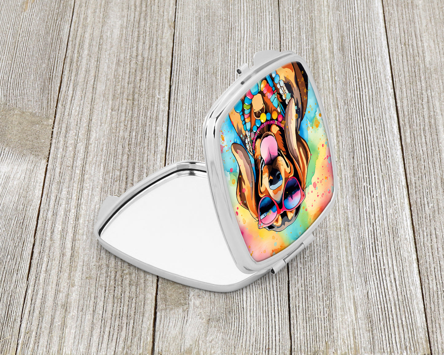 Doberman Pinscher Hippie Dawg Compact Mirror