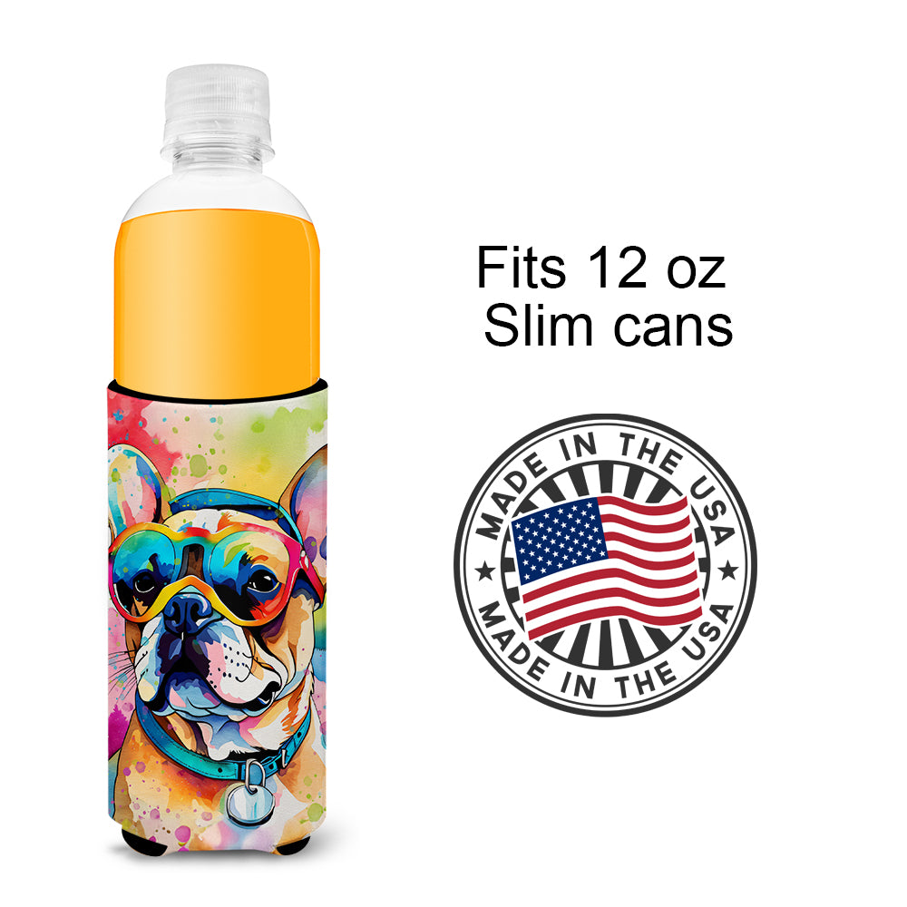 French Bulldog Hippie Dawg Hugger for Ultra Slim Cans